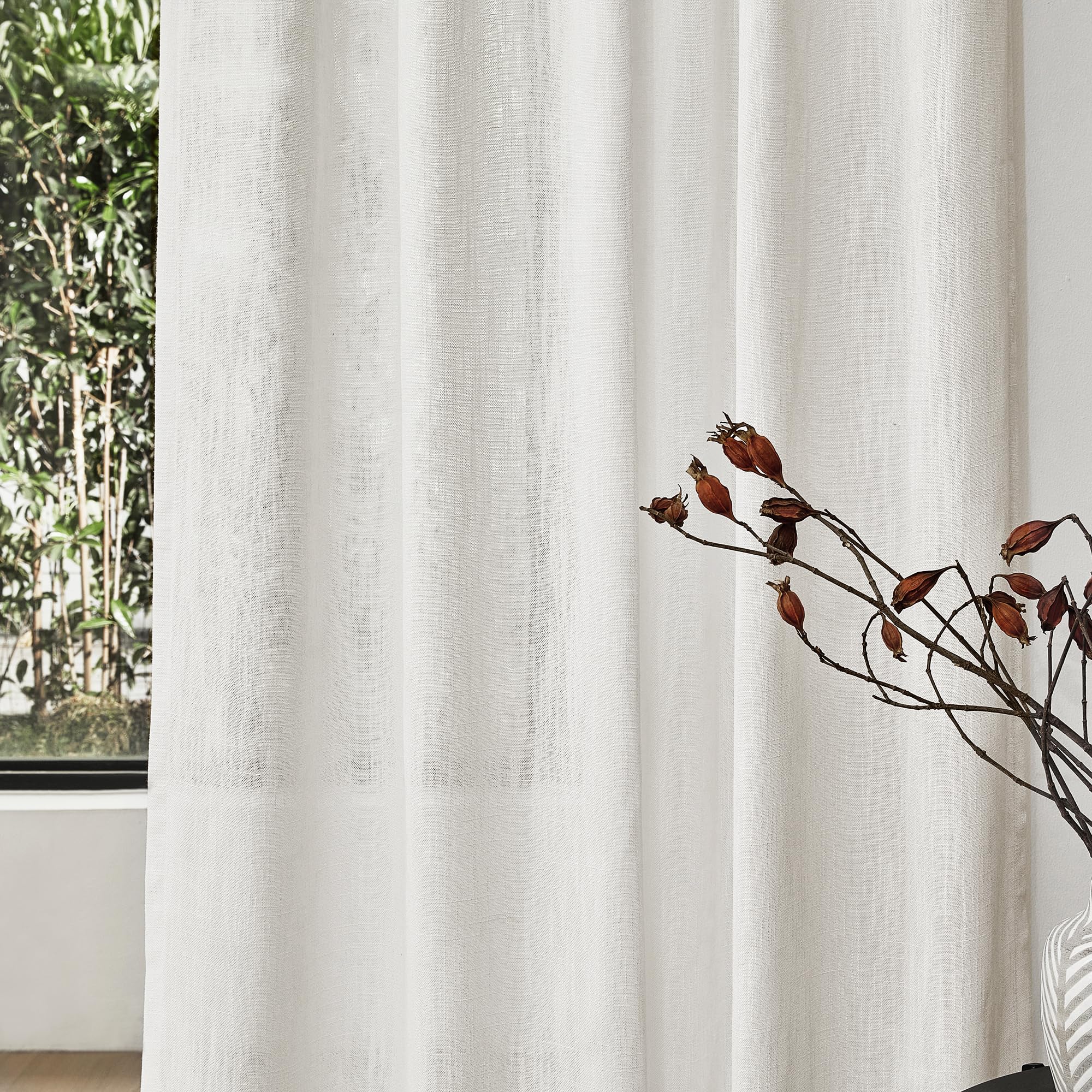 Back view of MYSKY HOME curtains with tab header