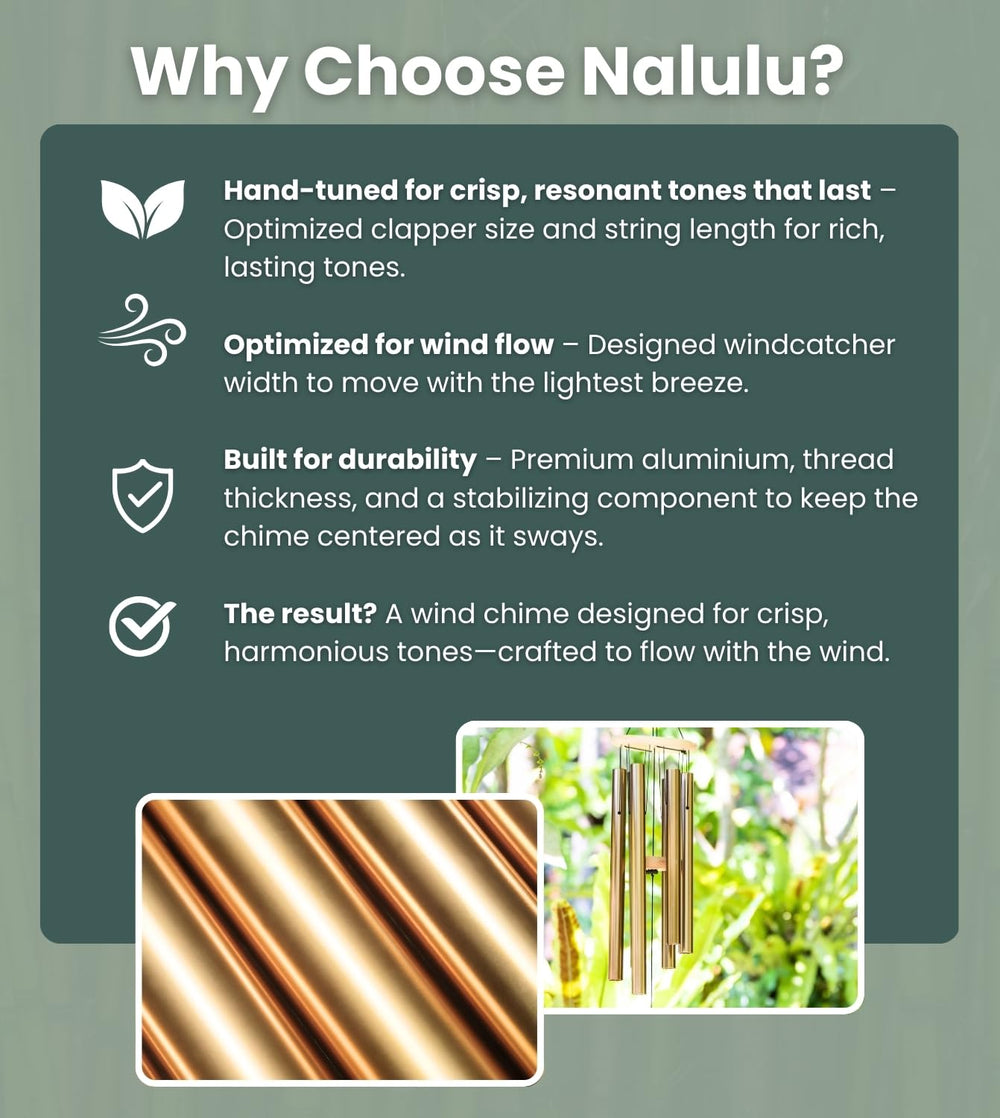 Back view of Nalulu Large Wind Chimes