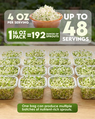 Back view of Nature Jims Organic Alfalfa Sprouting Seeds packaging