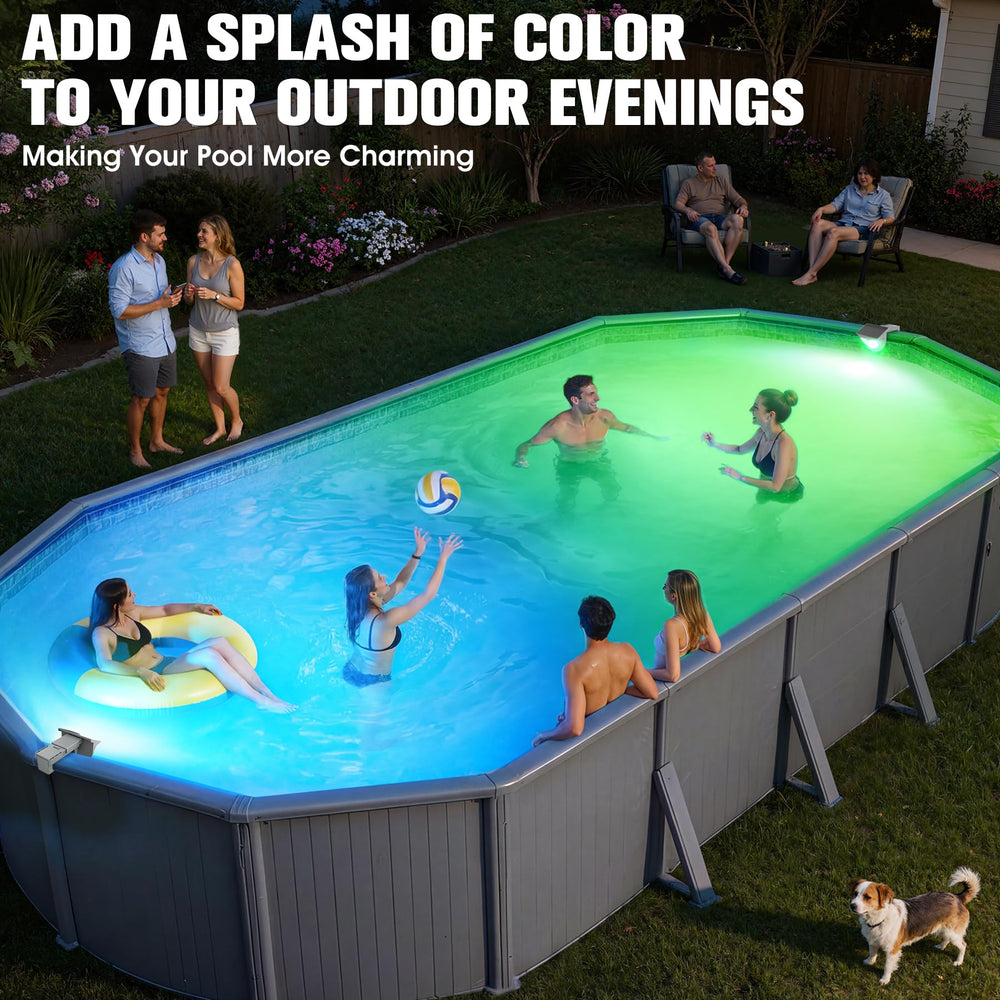 Back view of Niceput Solar Pool Light showcasing its waterproof design
