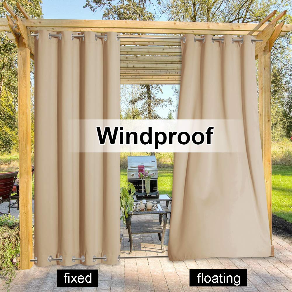 Back view of NICETOWN curtains showing waterproof fabric
