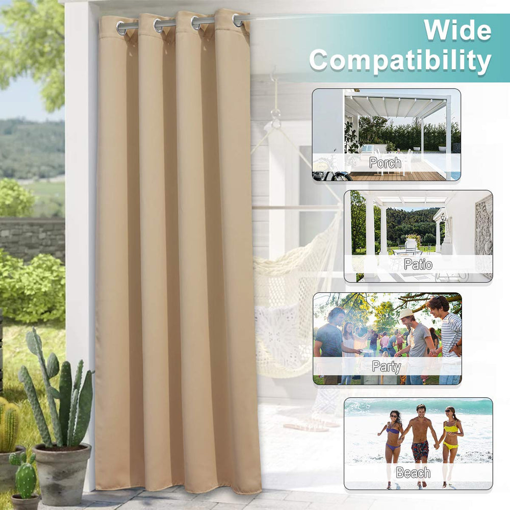 Back view of NICETOWN Outdoor Curtains