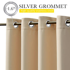 Back view of NICETOWN Outdoor Curtains showing grommets