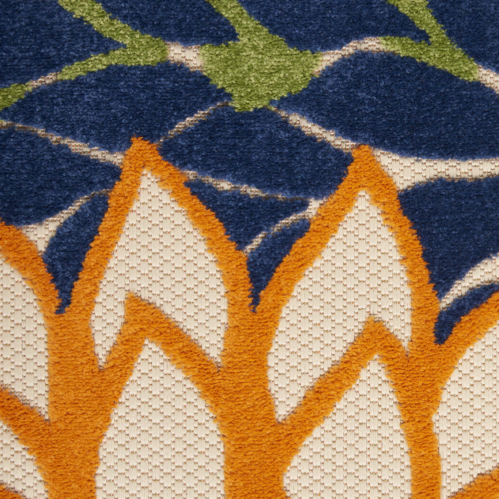 Back view of Nourison Aloha rug showing flat weave