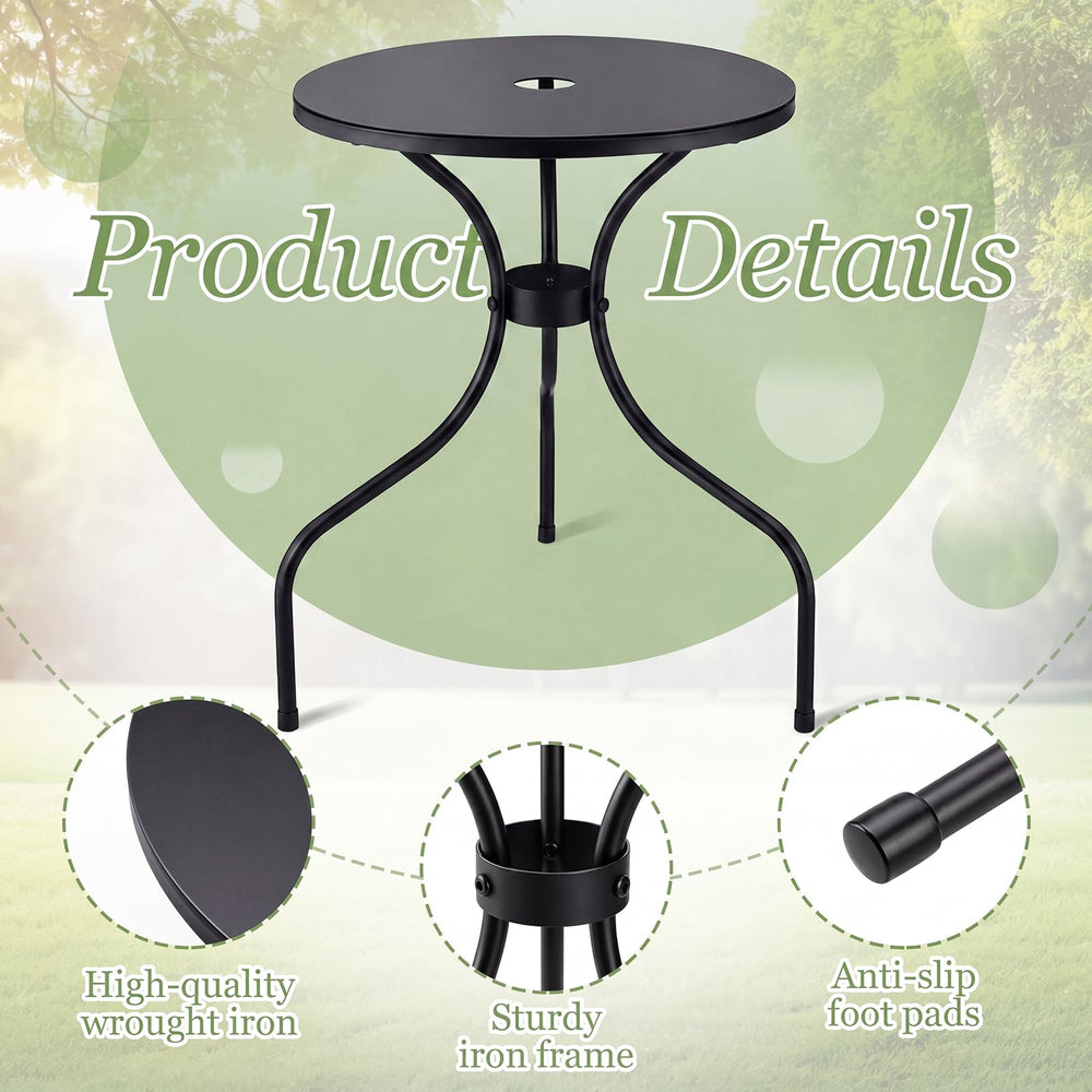 Back view of Novabright outdoor patio umbrella table