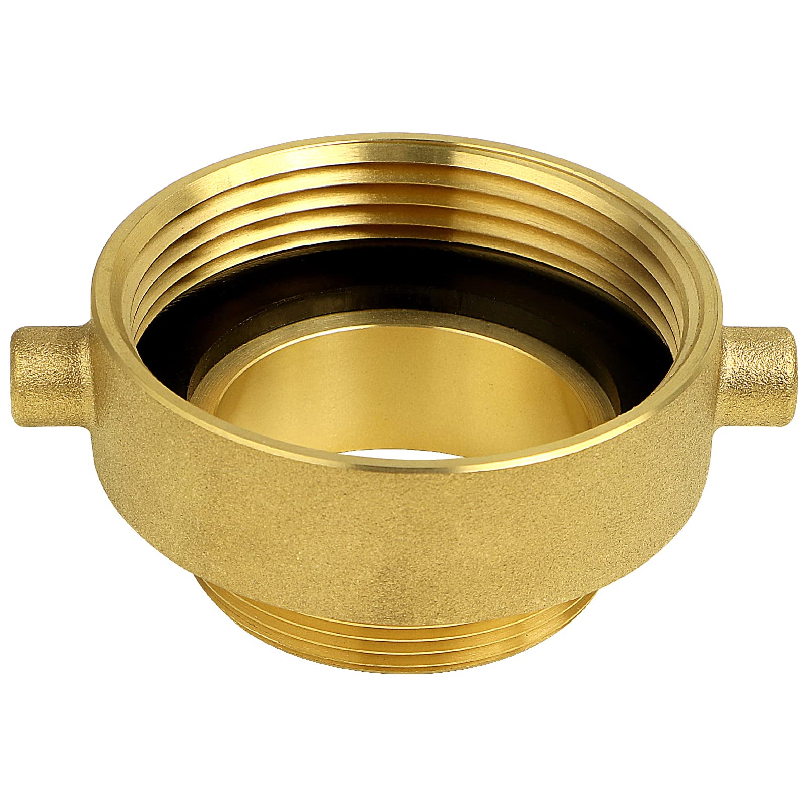Back view of NOVINO Fire Hydrant Hose Adapter displaying connection points