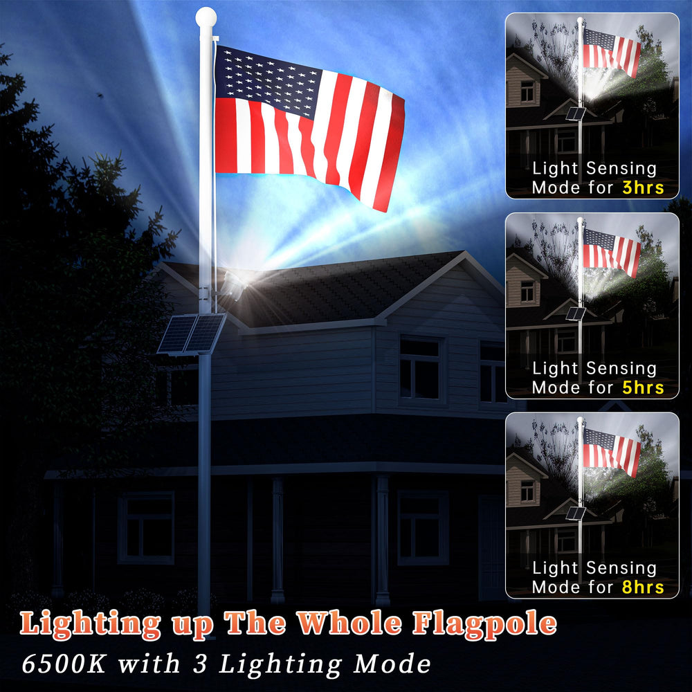 Back view of Ofuray Solar Flag Pole Light