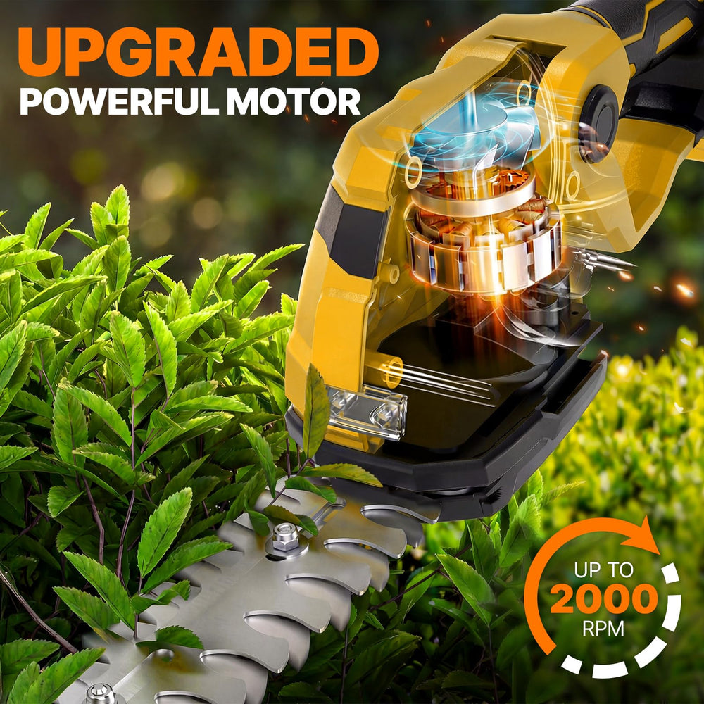 Back view of OGERY 2-in-1 Cordless Hedge Trimmer