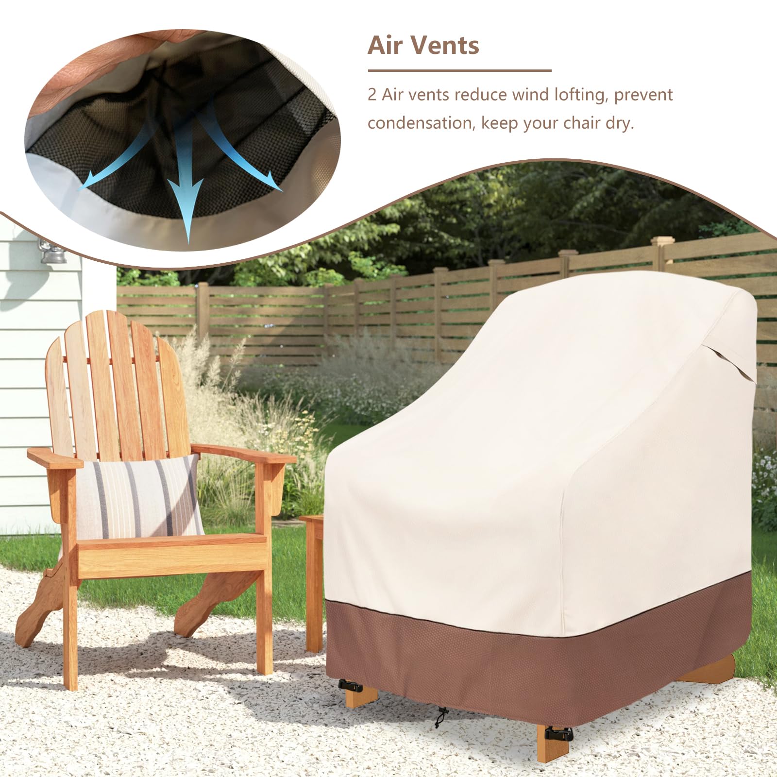 back view of okcool Patio Adirondack Chair Cover