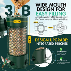 Back view of Olaiti Metal Bird Feeder showing mounting kit