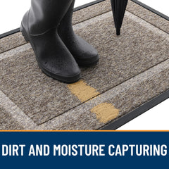 Back view of OLANLY door mat showcasing natural rubber backing