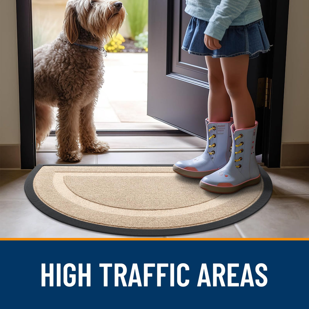 Back view of OLANLY Half Circle Door Mat