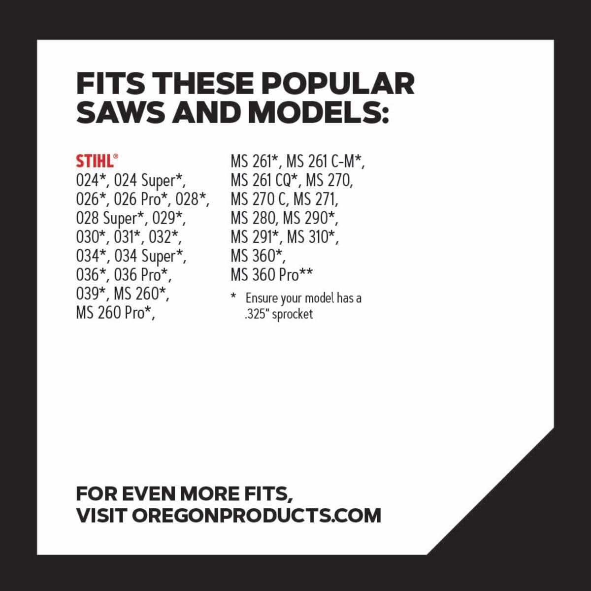 Back view of Oregon Chainsaw Chain highlighting Lubri-Tec system