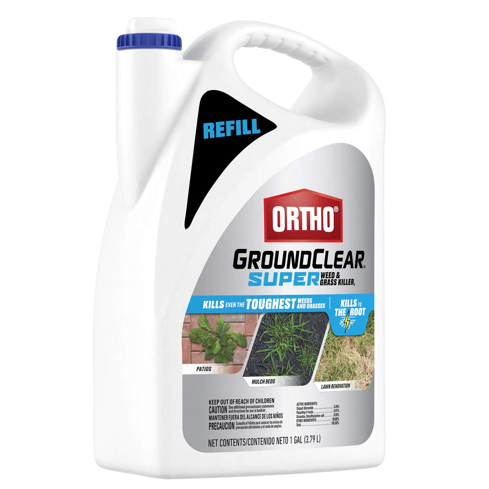 Back view of Ortho GroundClear Super Weed & Grass Killer1 refill container