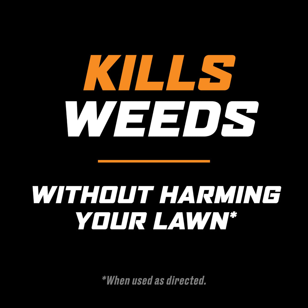 Back view of Ortho WeedClear Lawn Weed Killer with safety instructions