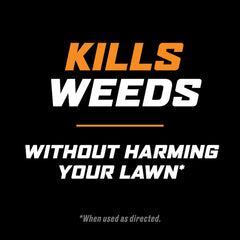 Back view of Ortho WeedClear Lawn Weed Killer with safety instructions