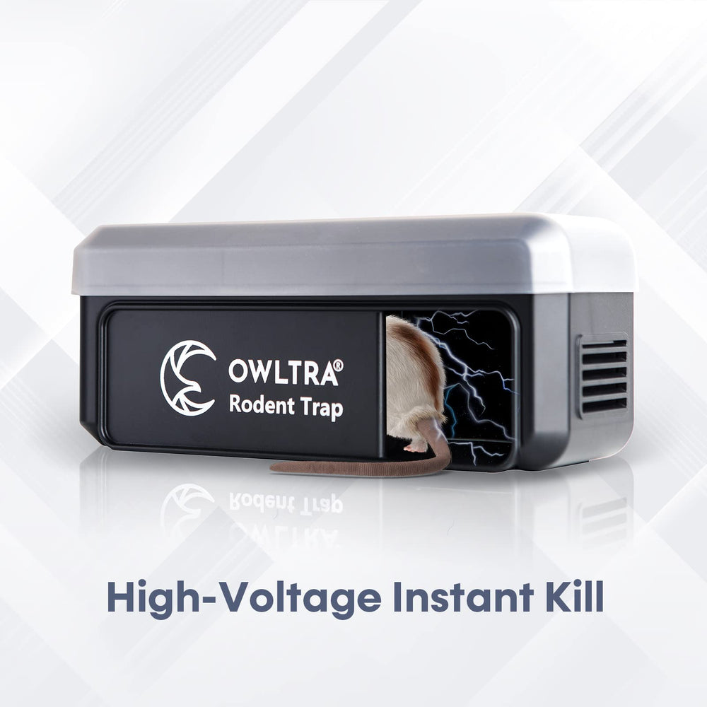 Back view of OWLTRA electric rodent trap