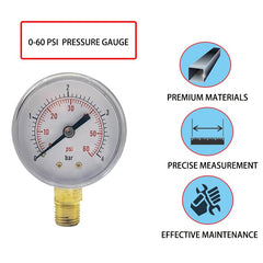 Back view of PAOSDKSUI Water Pressure Gauge with mounting details