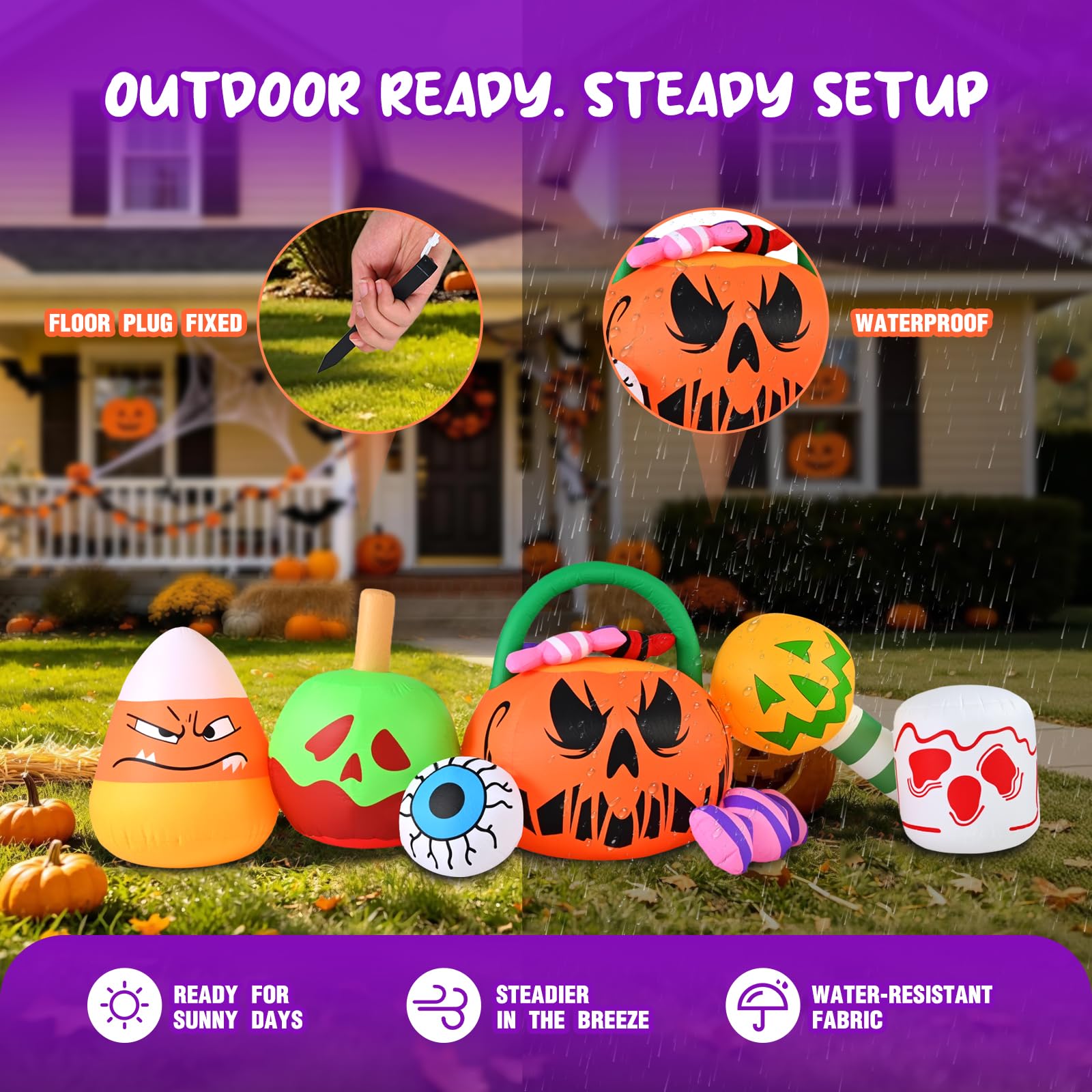 Back view of Partyotu 10FT Halloween inflatable