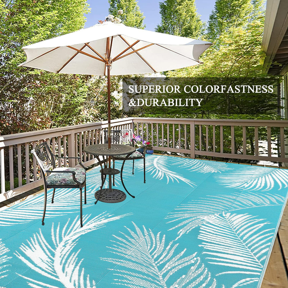 Back view of Pauwer 9x12 outdoor rug