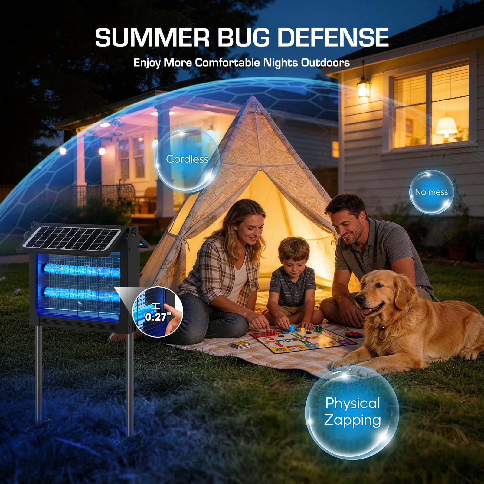 Back view of PhatroyYee Solar Bug Zapper
