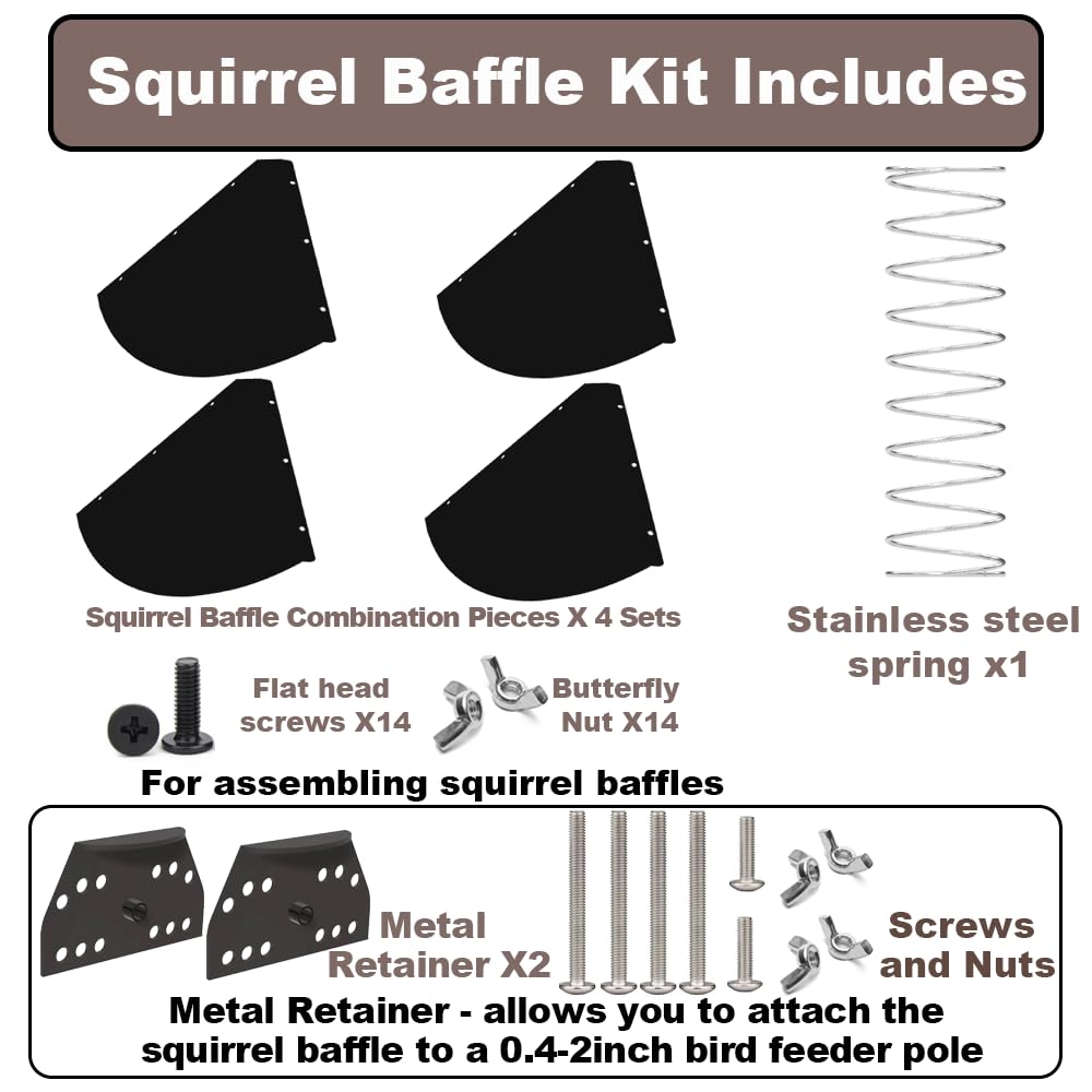 Back view of PirateAnt 20-inch Metal Squirrel Baffle showing its robust construction
