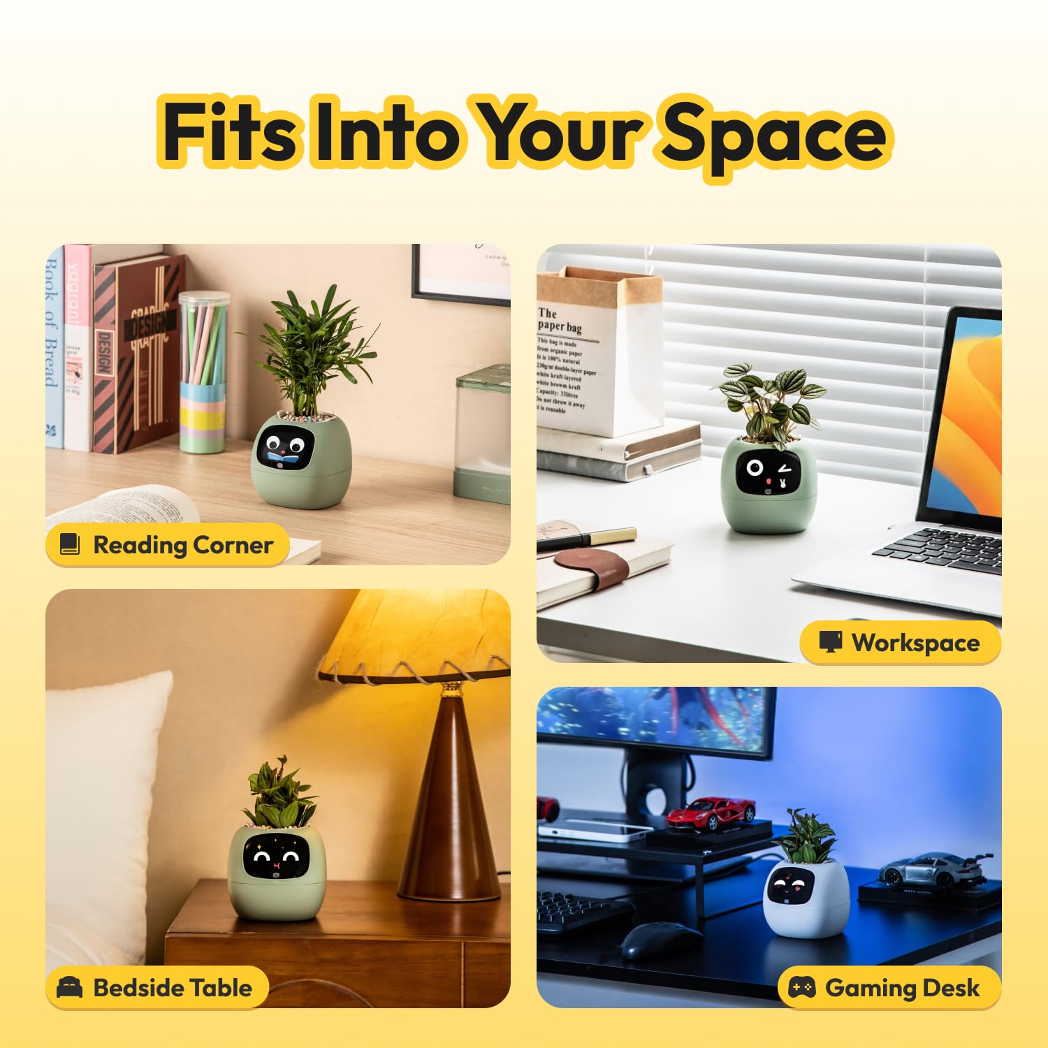 Back view of PLANTSIO Ivy AI Desk Companion