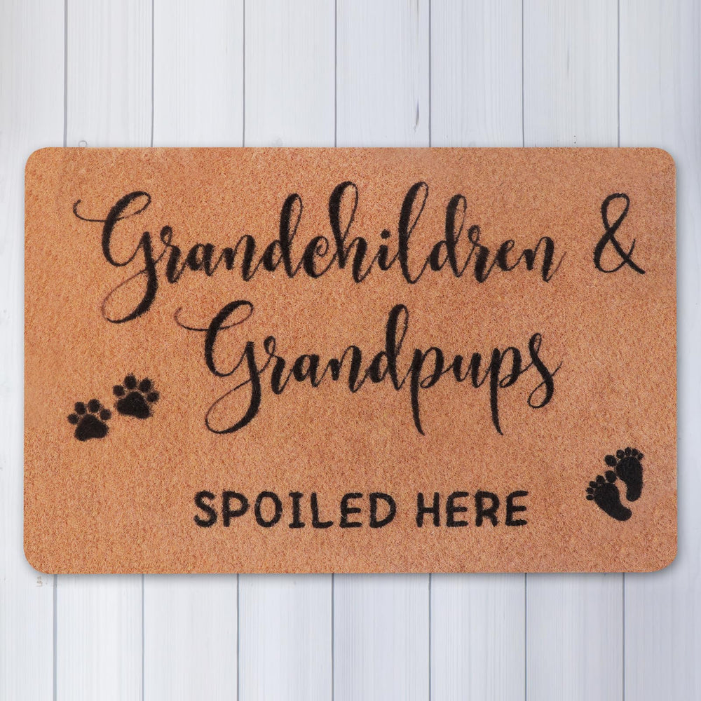 Back view of PLUJOYS Christmas Doormat with PVC rubber backing