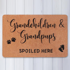 Back view of PLUJOYS Christmas Doormat with PVC rubber backing