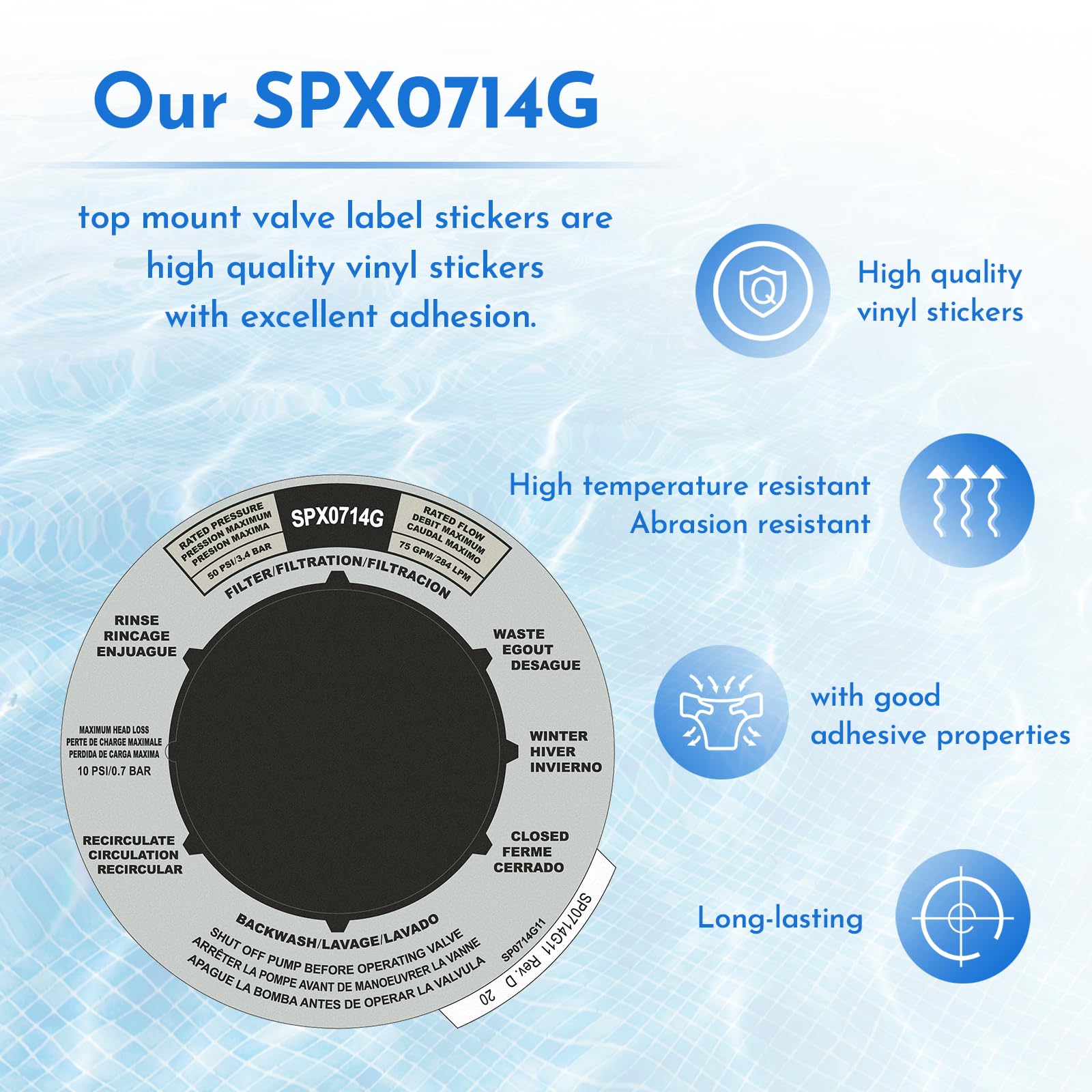 Back view of Pokin SPX0714G Label Plate