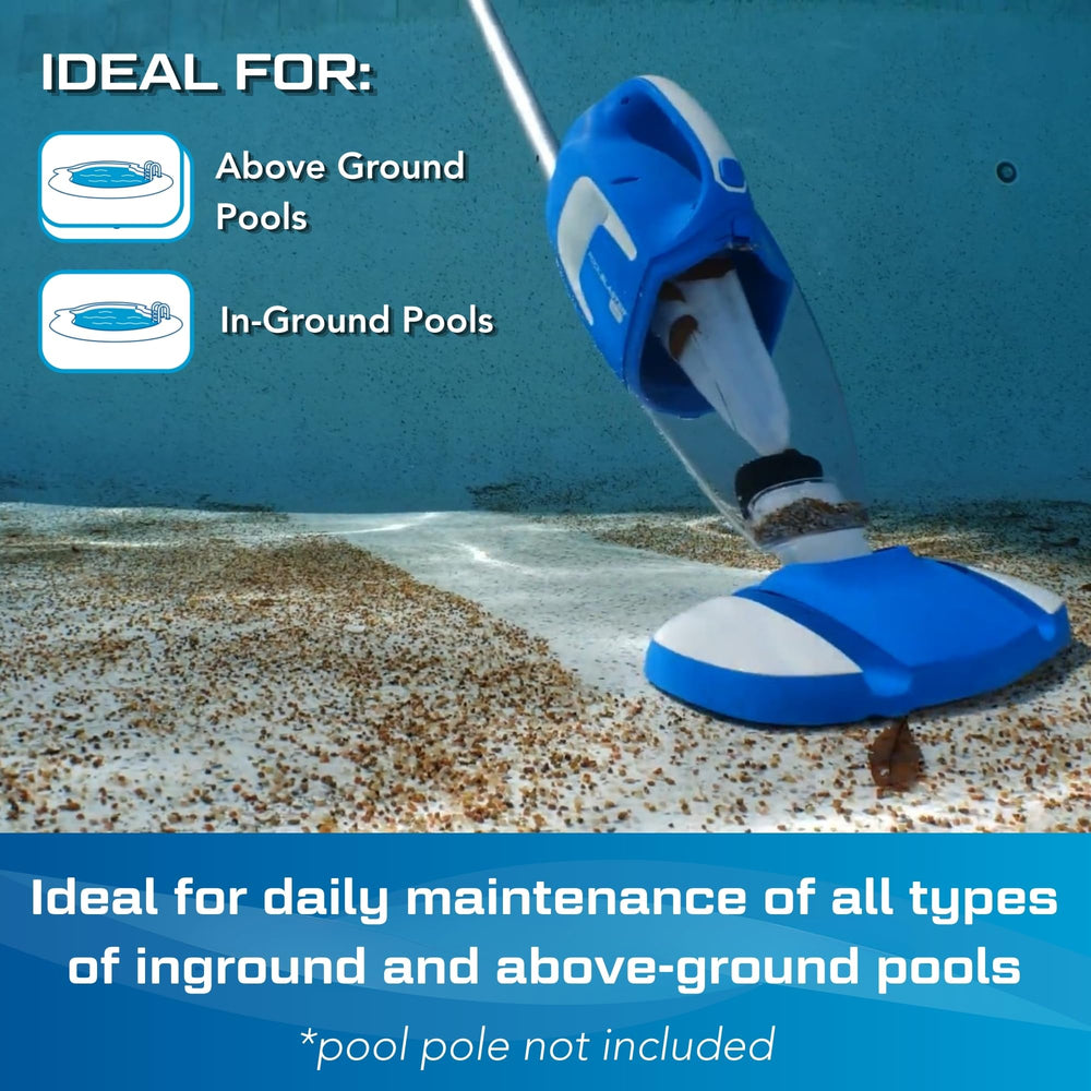 Back view of POOL BLASTER 200E cordless vacuum