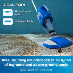 Back view of POOL BLASTER 200E cordless vacuum