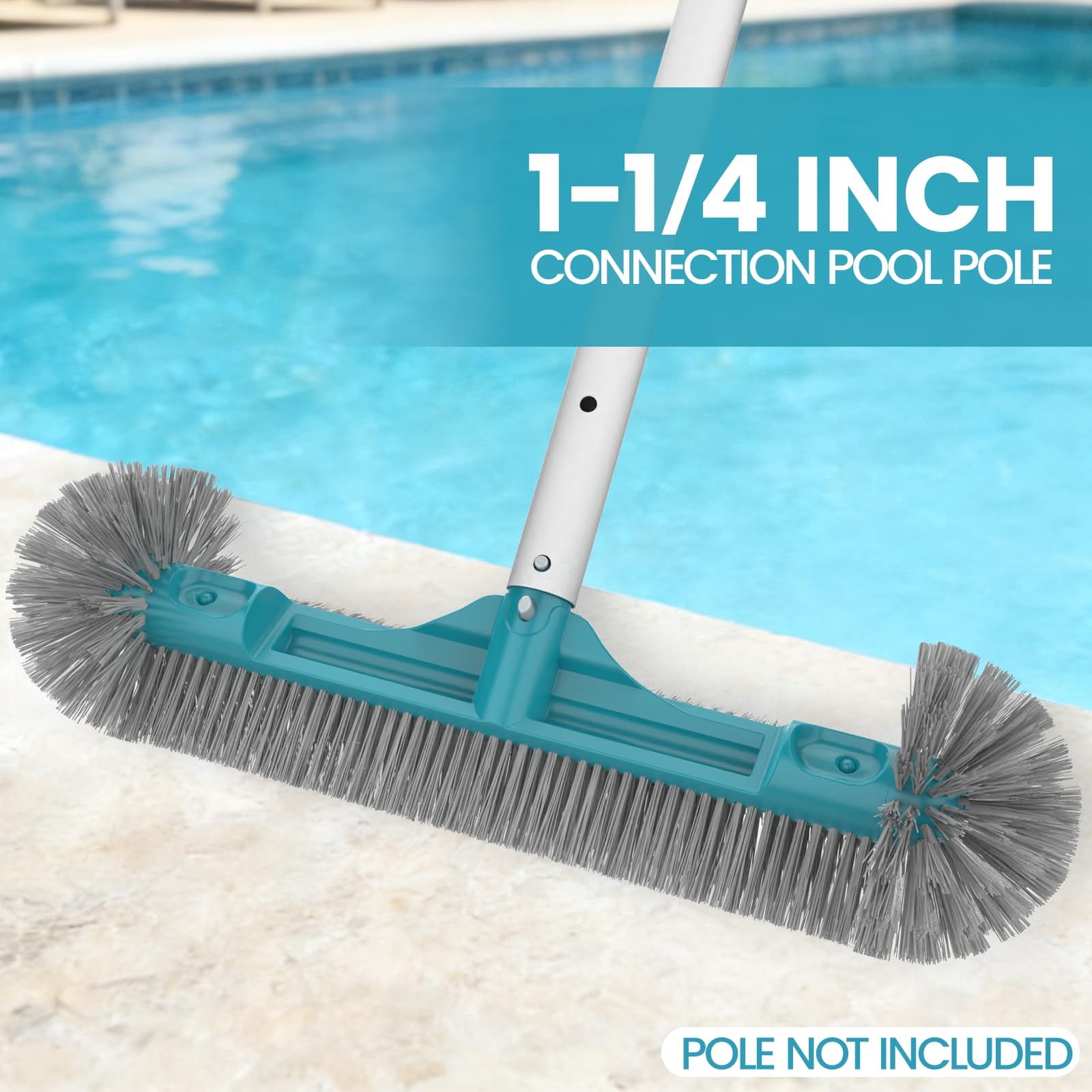 Back view of POOLWHALE pool brush head
