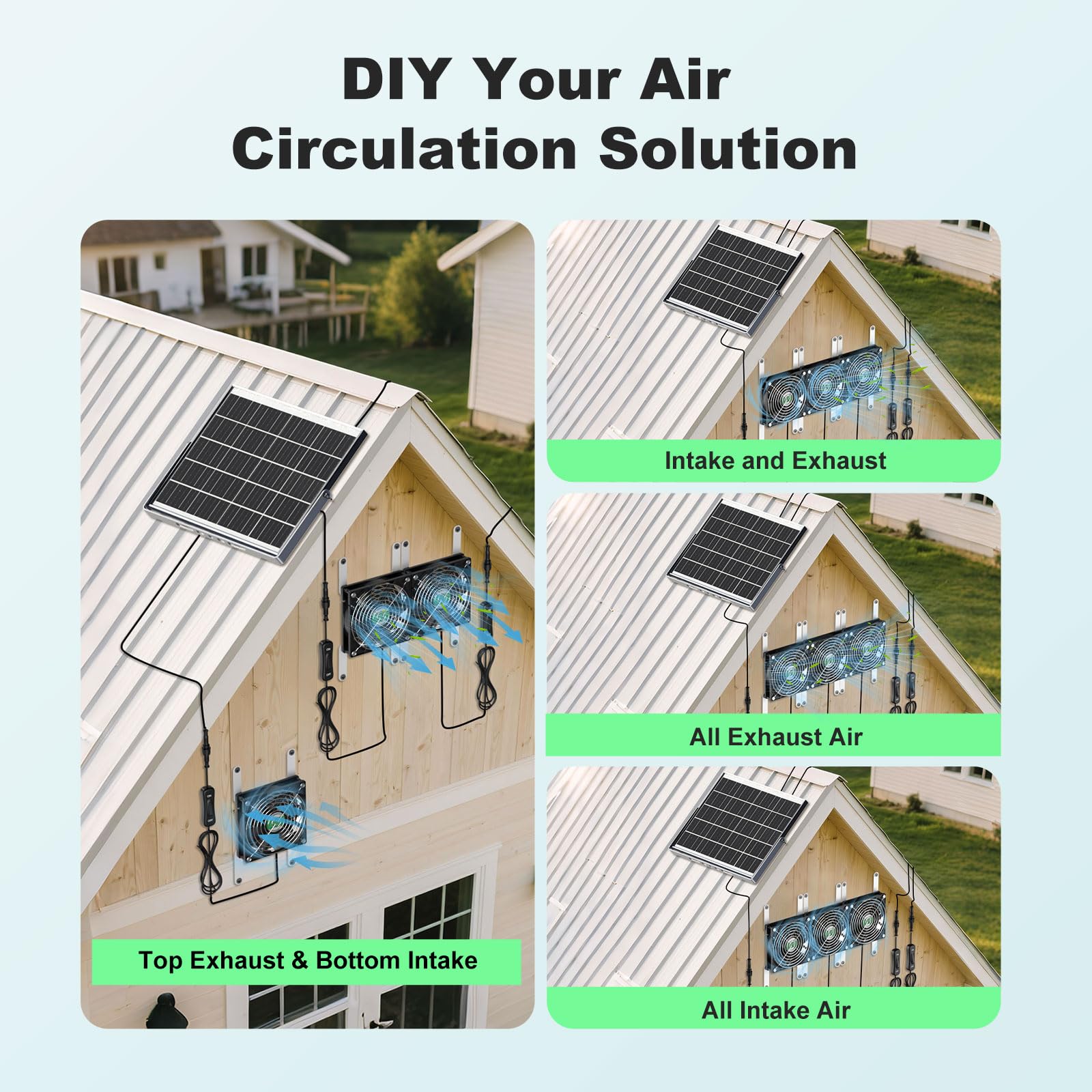 Back view of pqins Solar Greenhouse Fan