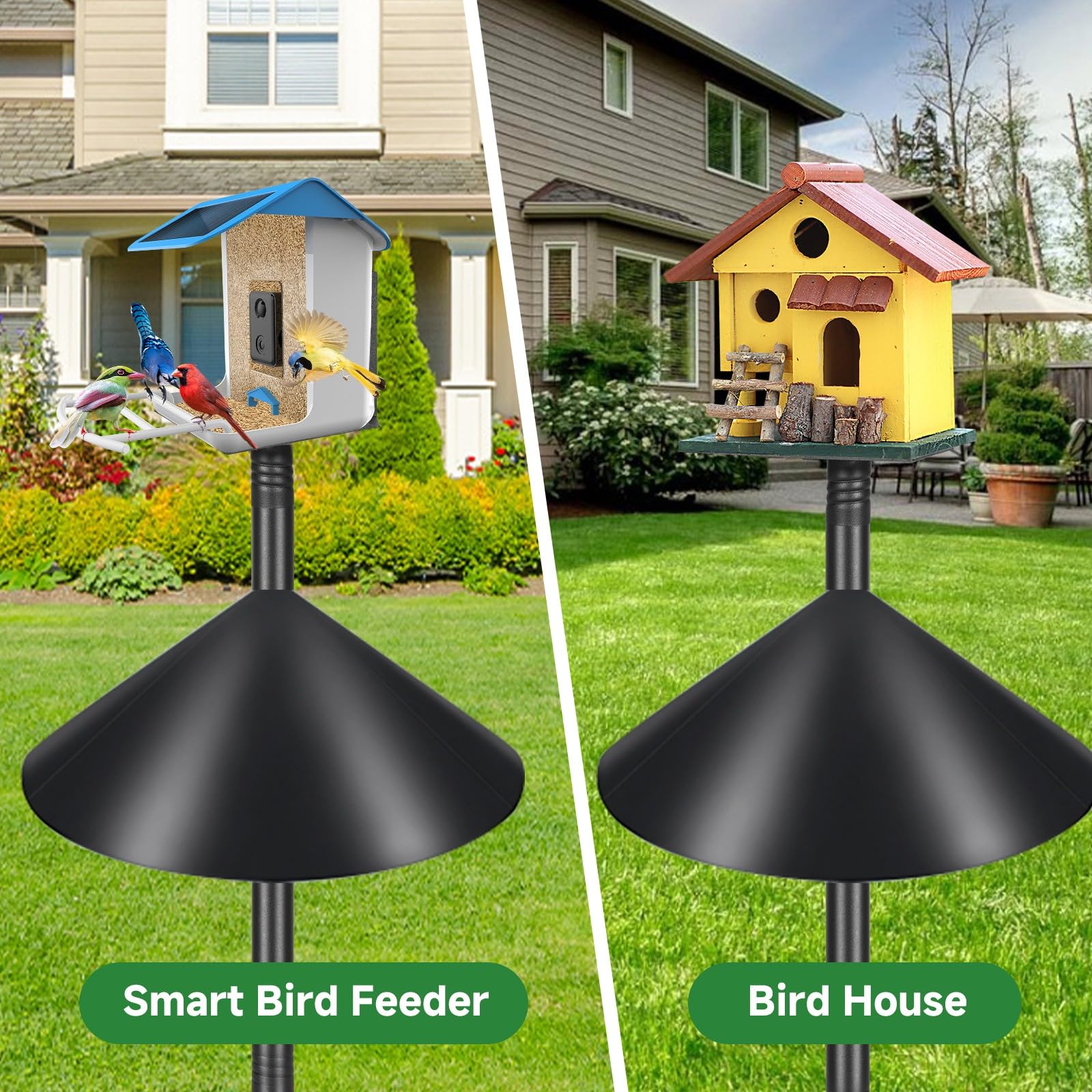 Back view of PROERR Smart Bird Feeder Pole Stand