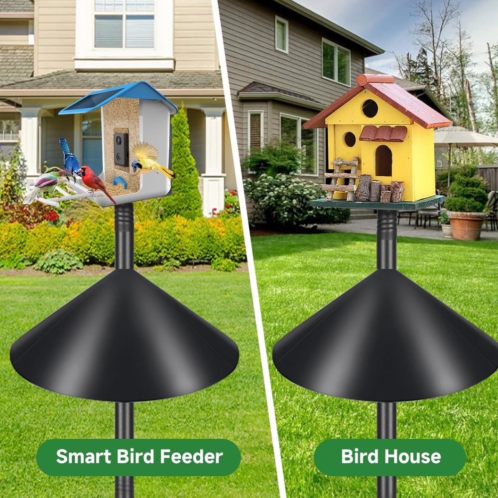 Back view of PROERR Smart Bird Feeder Pole Stand