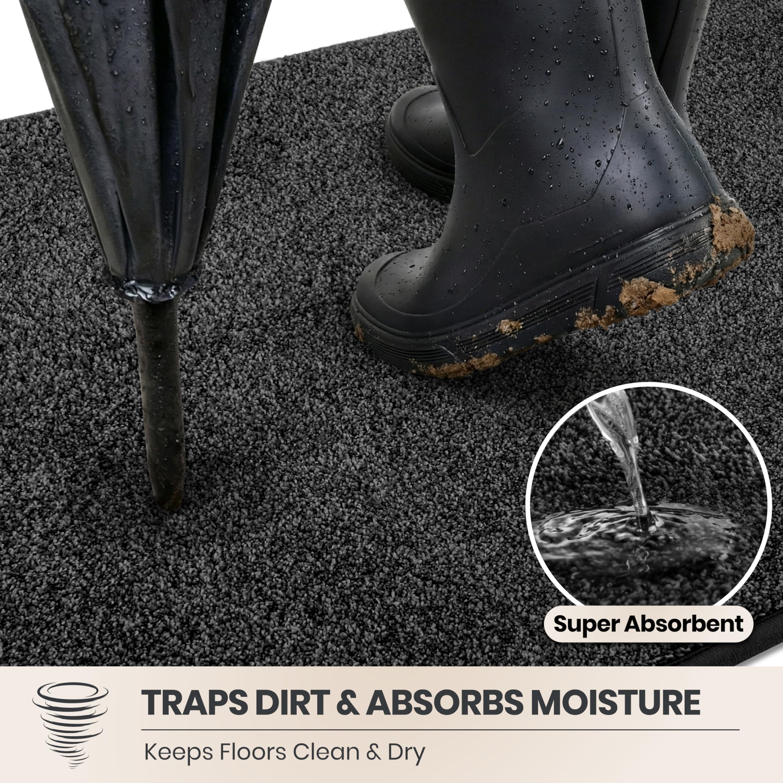 Back view of PURRUGS Dirt Trapping Indoor Door Mat