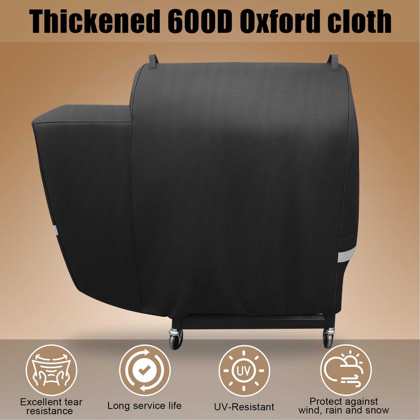 Back view of QuliMetal grill cover showing air vents