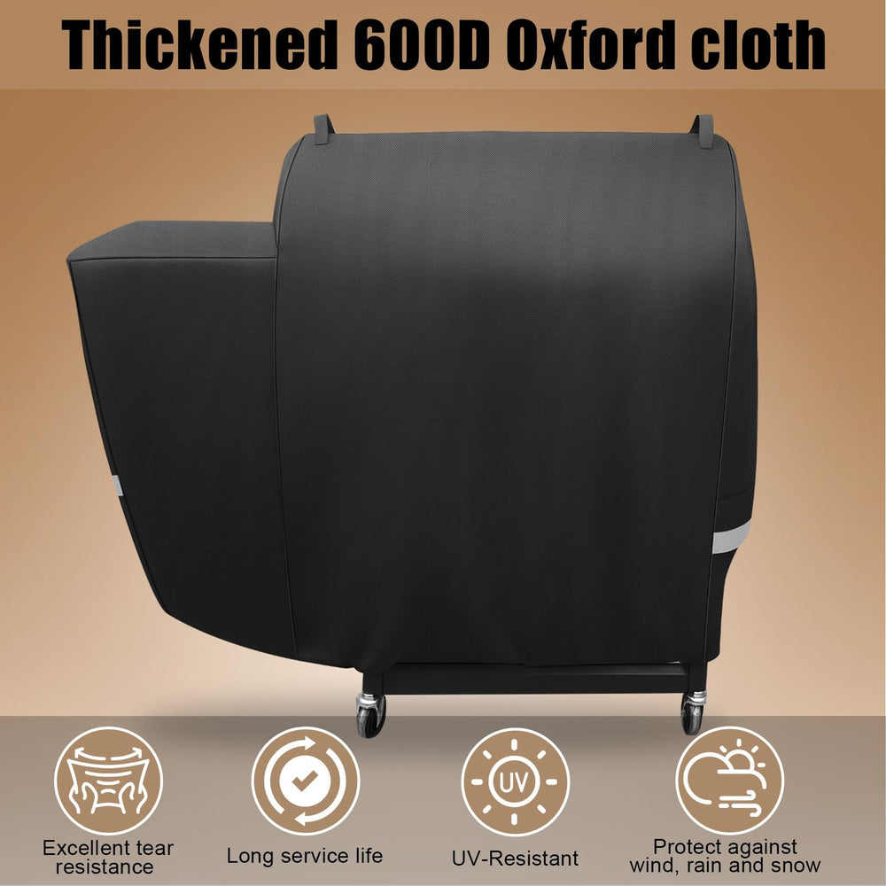 Back view of QuliMetal grill cover showing air vents
