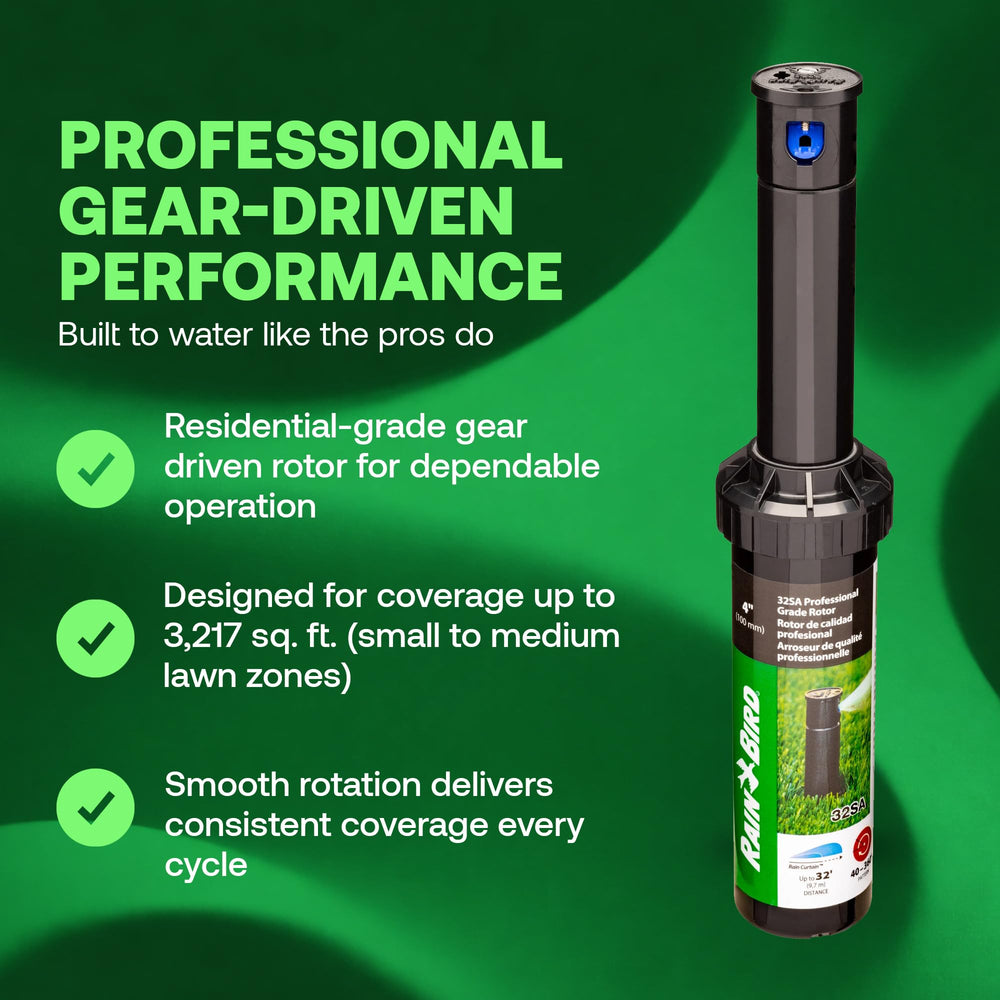 Back view of Rain Bird 32SA Rotor Sprinkler Head