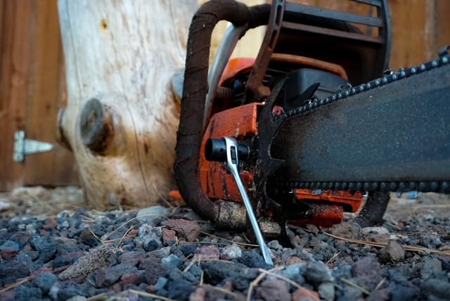 Back view of RatchetScrench Ratcheting Chainsaw Wrench