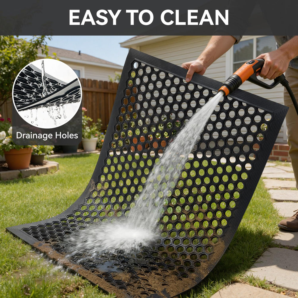 Back view of RESARE outdoor rubber doormat