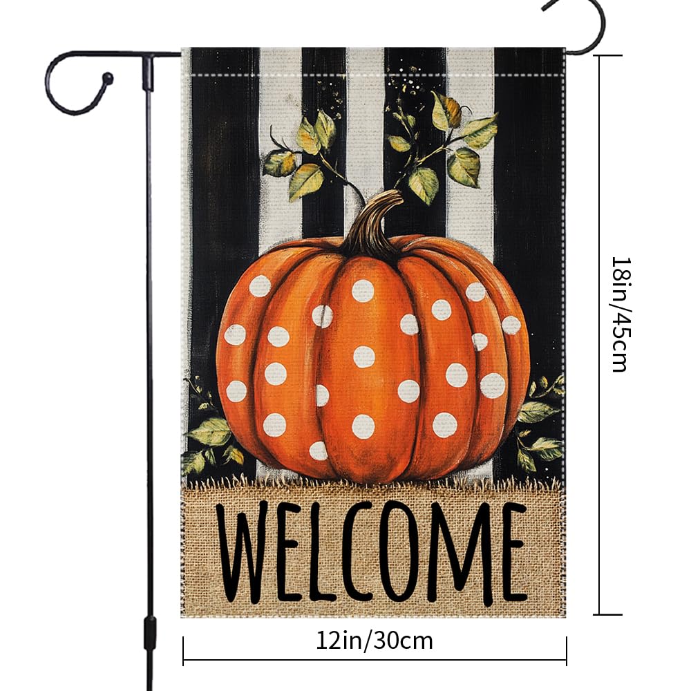 Back view of RMXJKIIU garden flag with black and white stripes