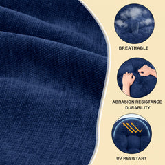 Back view of ROFIEJOX Rocking Chair Cushion with ties