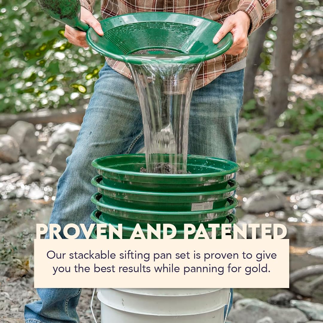 Back view of SE Stackable Gold Prospecting Pan, highlighting design features