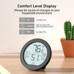 Back view of SECRUI Indoor Hygrometer Thermometer with mounting options