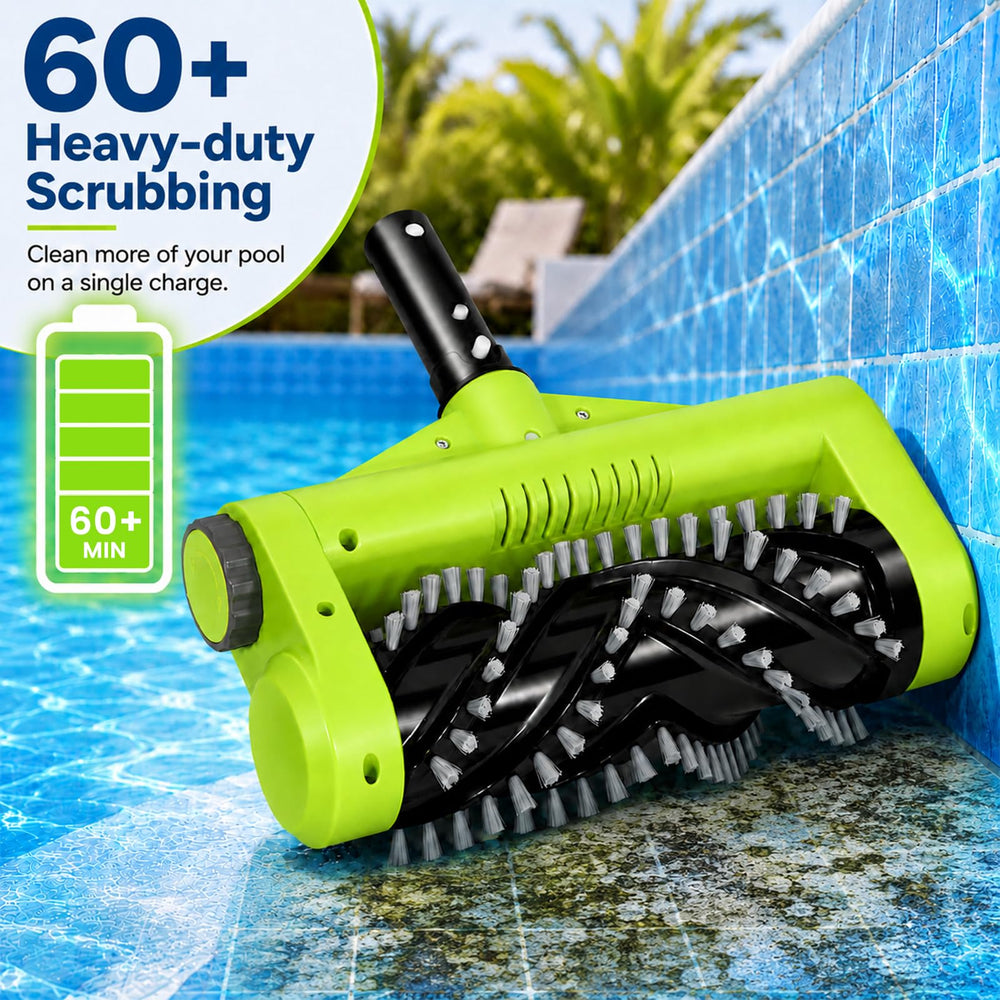 Back view of Sepetrel Electric Pool Brush Head with waterproof design