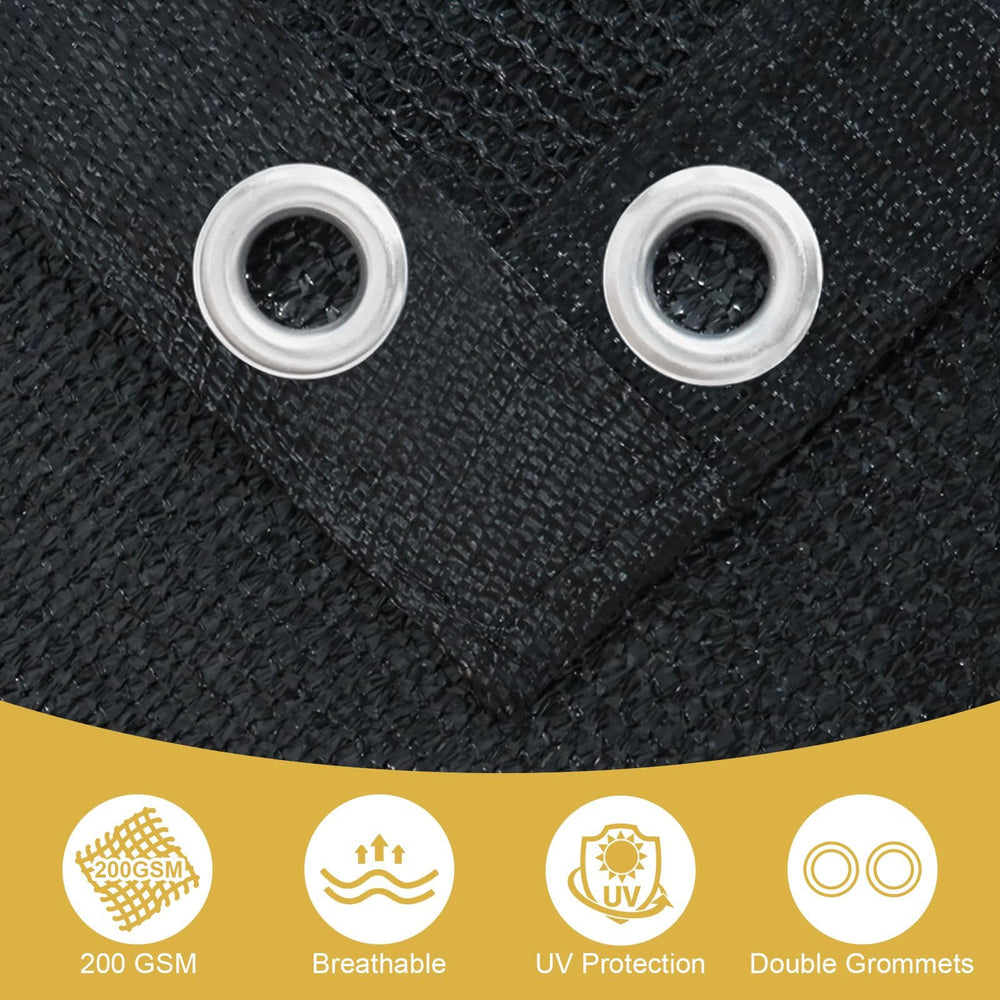 Back view of Shade&Beyond shade cloth with grommets