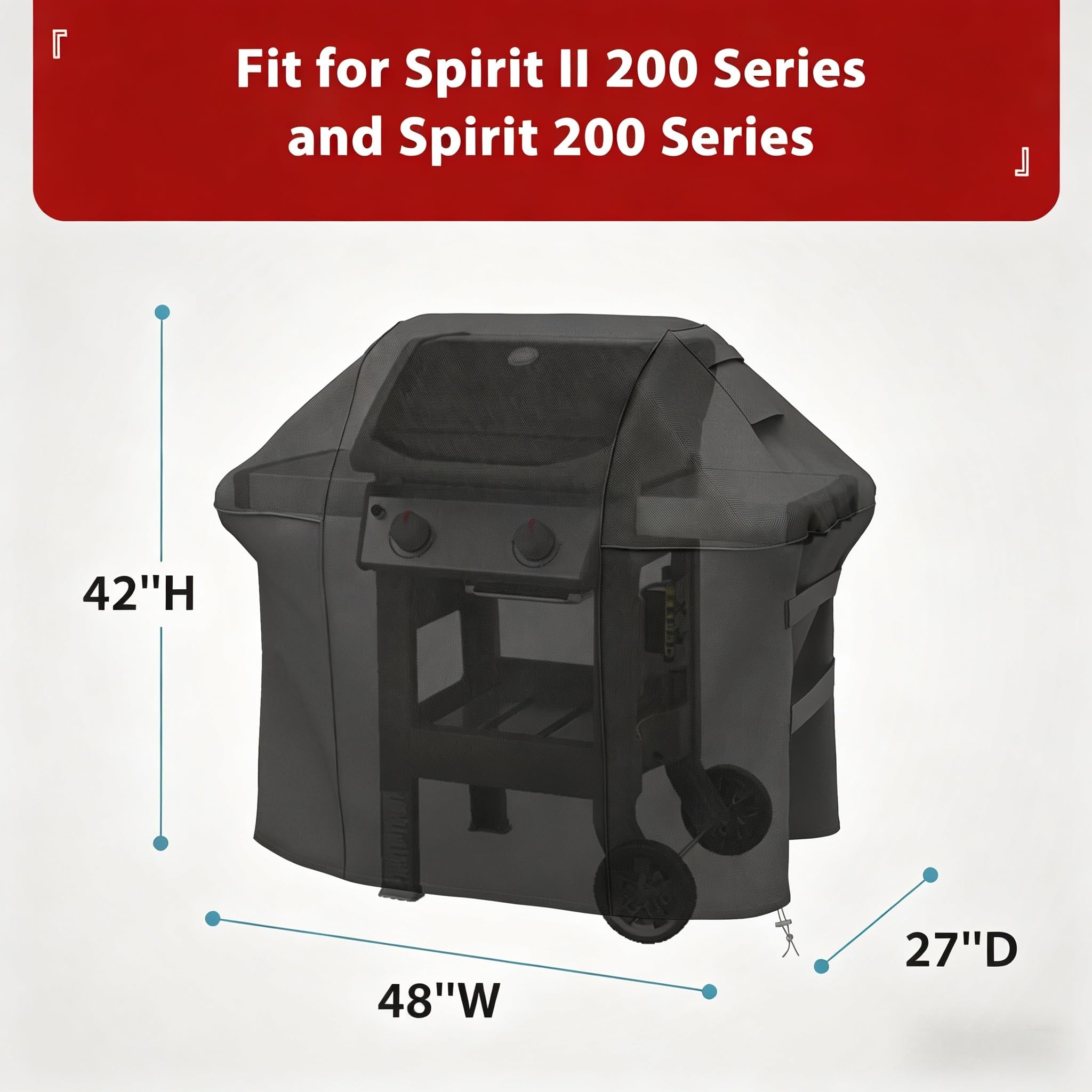 Back view of SHINESTAR 48inch Grill Cover