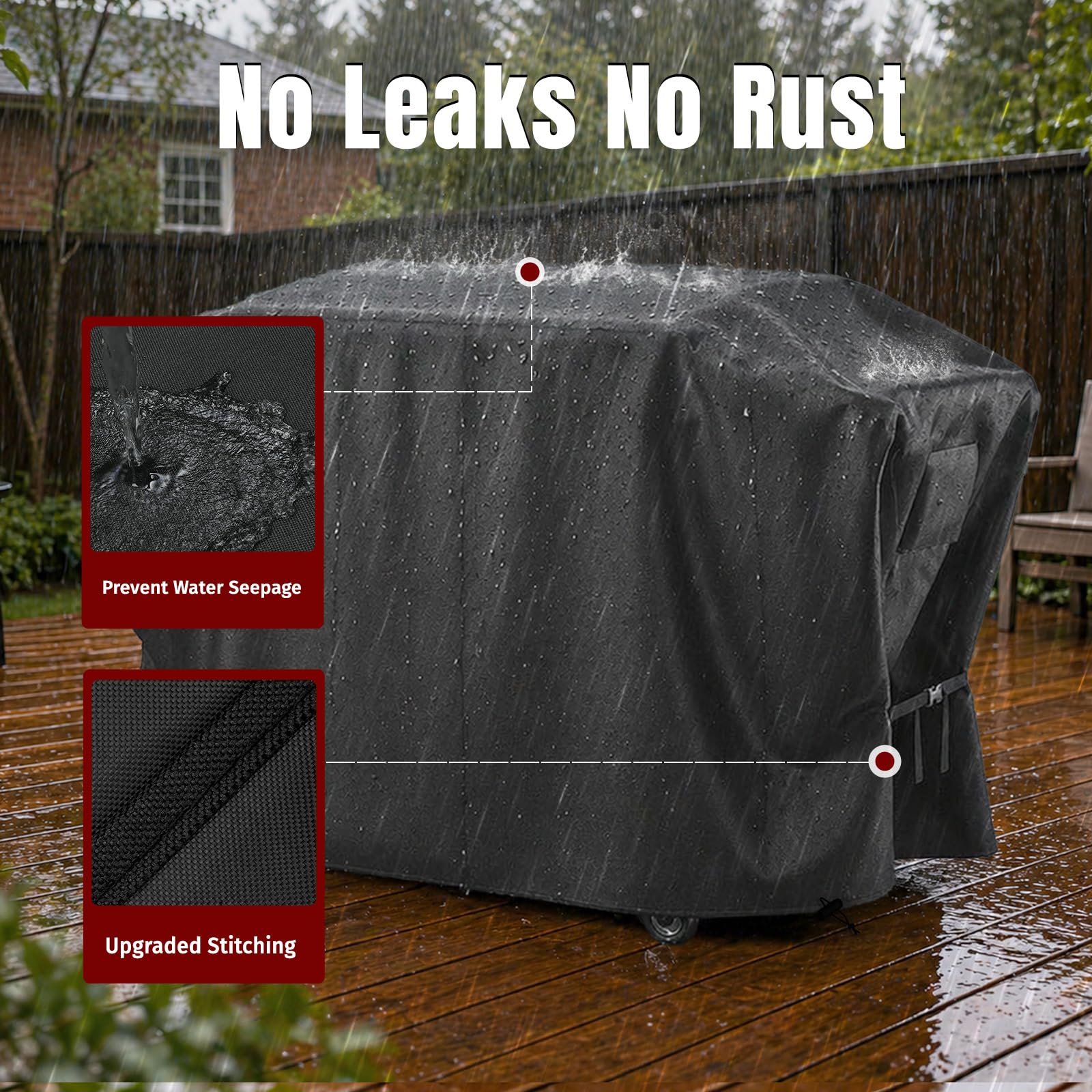 Back view of SHINESTAR 600D Griddle Cover